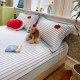 Cartoon embroidered mat and fitted sheet