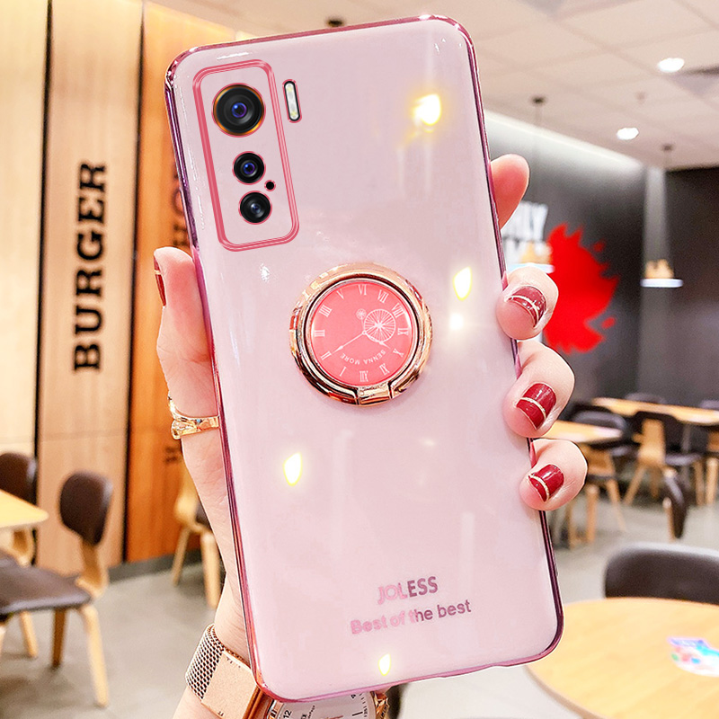 索风旗舰店vivoiqoo5手机壳步步高vivo iqoo5pro保护硅胶套IQ005全包镜头iQOO5防摔男V2025电镀软壳少女粉VIV0I创意支架1