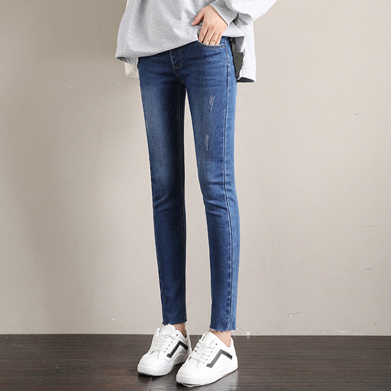 2020秋装外穿孕妇托腹休闲牛仔裤 量亮母婴孕妇直筒裤