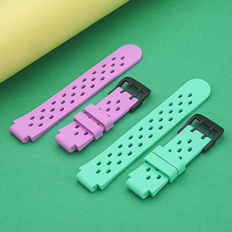 适用于小天才儿童手表Q1C表带D1S硅胶腕带XTC智能儿童电话表柔软替换带男女孩紫色绿色软胶替换带配件 - 图0