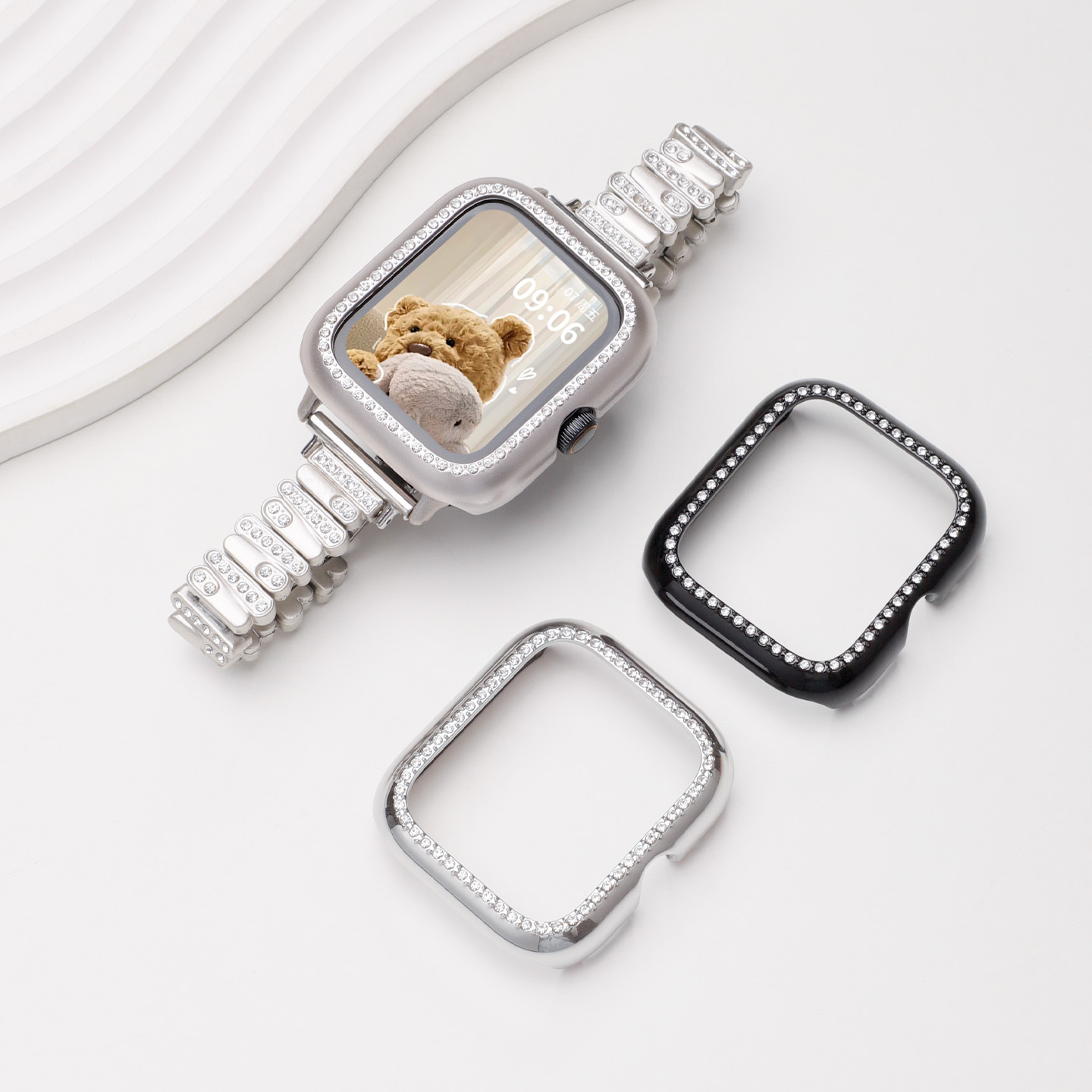 适用于vivowatchgt保护壳镶钻款iqoowatchgt保护套透明半包VIVO智能手表小众女款高级防摔防磕表壳IQOO配件 - 图0