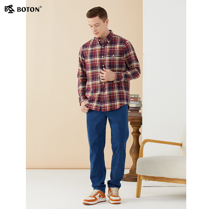 波顿2025秋冬季牛仔裤新款高端加厚深蓝色直筒百搭高端长裤子 - 图2