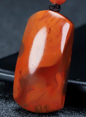 蝶逸凉山原石平安挂件南红玛瑙