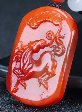 蝶逸男女款南红玛瑙原石雕刻