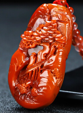 蝶逸男女款南红玛瑙原石雕刻