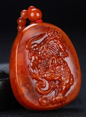 天然凉山南红玛瑙蝶逸