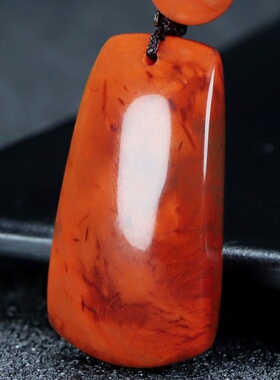 蝶逸凉山原石平安挂件南红玛瑙