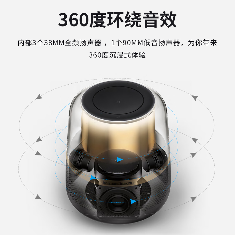 新款哈曼卡顿 Allure Essentia音乐曜石家用桌面无线蓝牙音响音箱-图1