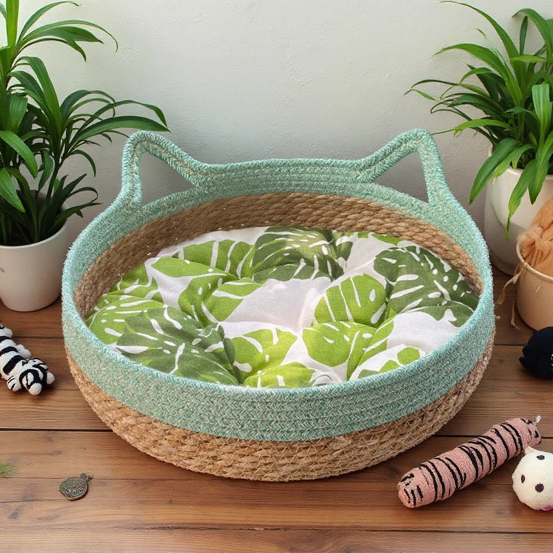 猫窝冬天保暖四季通用藤编筐猫抓板手工编织睡觉可拆洗新式猫咪窝,淘宝优惠券,粉丝福利购,淘宝优惠卷