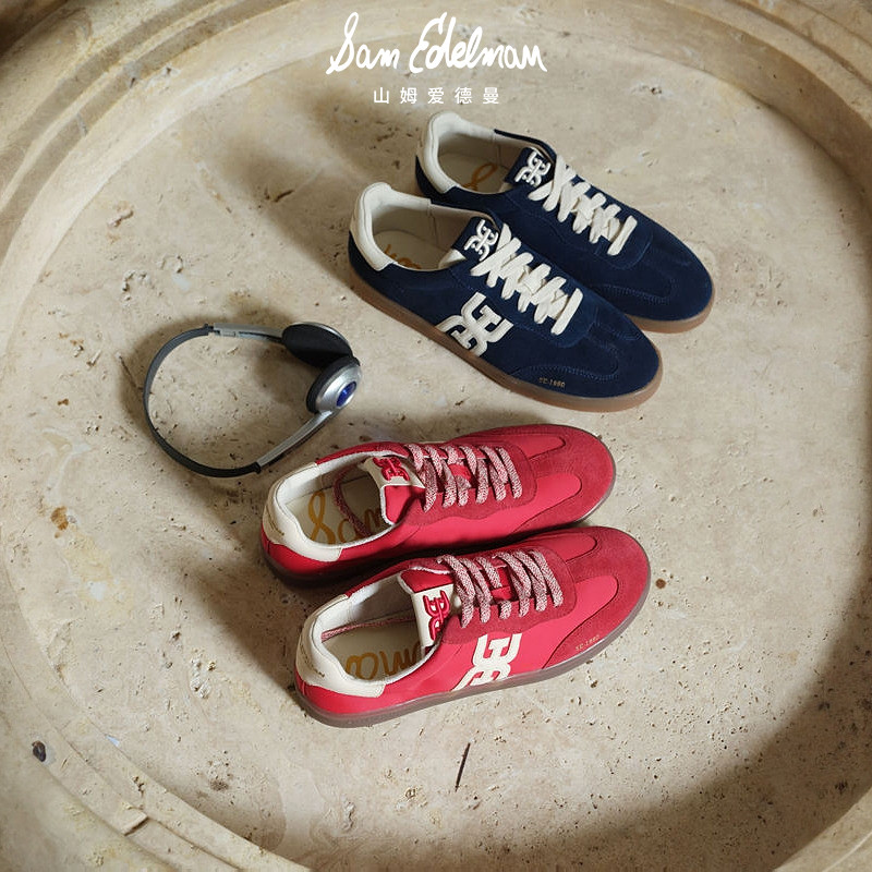 虞书欣宋佳同款SAM EDELMAN山姆爱德曼小白鞋红色德训休闲鞋TENNY,淘宝优惠券,粉丝福利购,淘宝优惠卷
