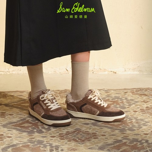 明星同款SAM EDELMAN山姆爱德曼25冬毛毛加绒休闲板鞋HARPER COZY - 图1