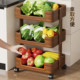 Kitchen Fruit and Vegetable Basket Trolley School Bag Storage Rack