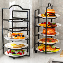 Kitchen prepared vegetable shelving Multi-functional dish dishes Dish Containing Shelf Multilayer Theorist Wall-mounted Hotpot-Dish Shelf