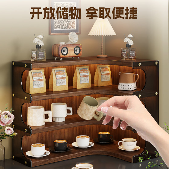 Desktop corner cup holder coffee corner arrangement