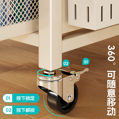 书本收纳架家用学生移动书架儿童储物架宿舍书桌旁零食置物小推车 - 图1