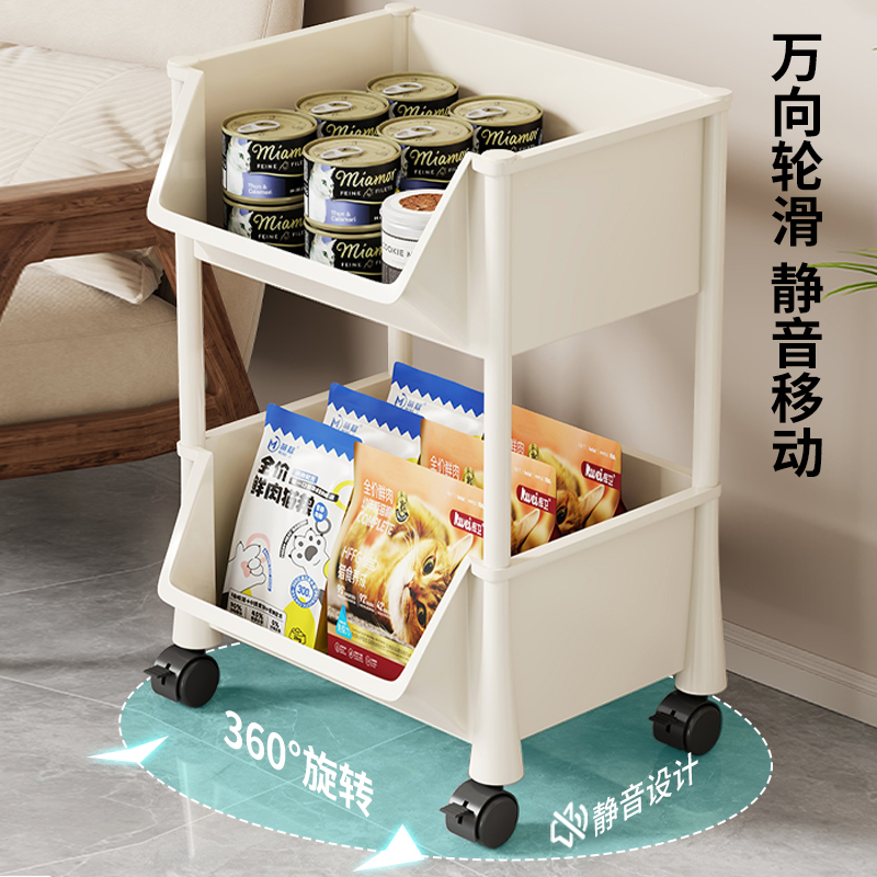 猫咪零食收纳狗粮储存架小狗狗罐头置物架宠物玩具用品家用整理盒 - 图2