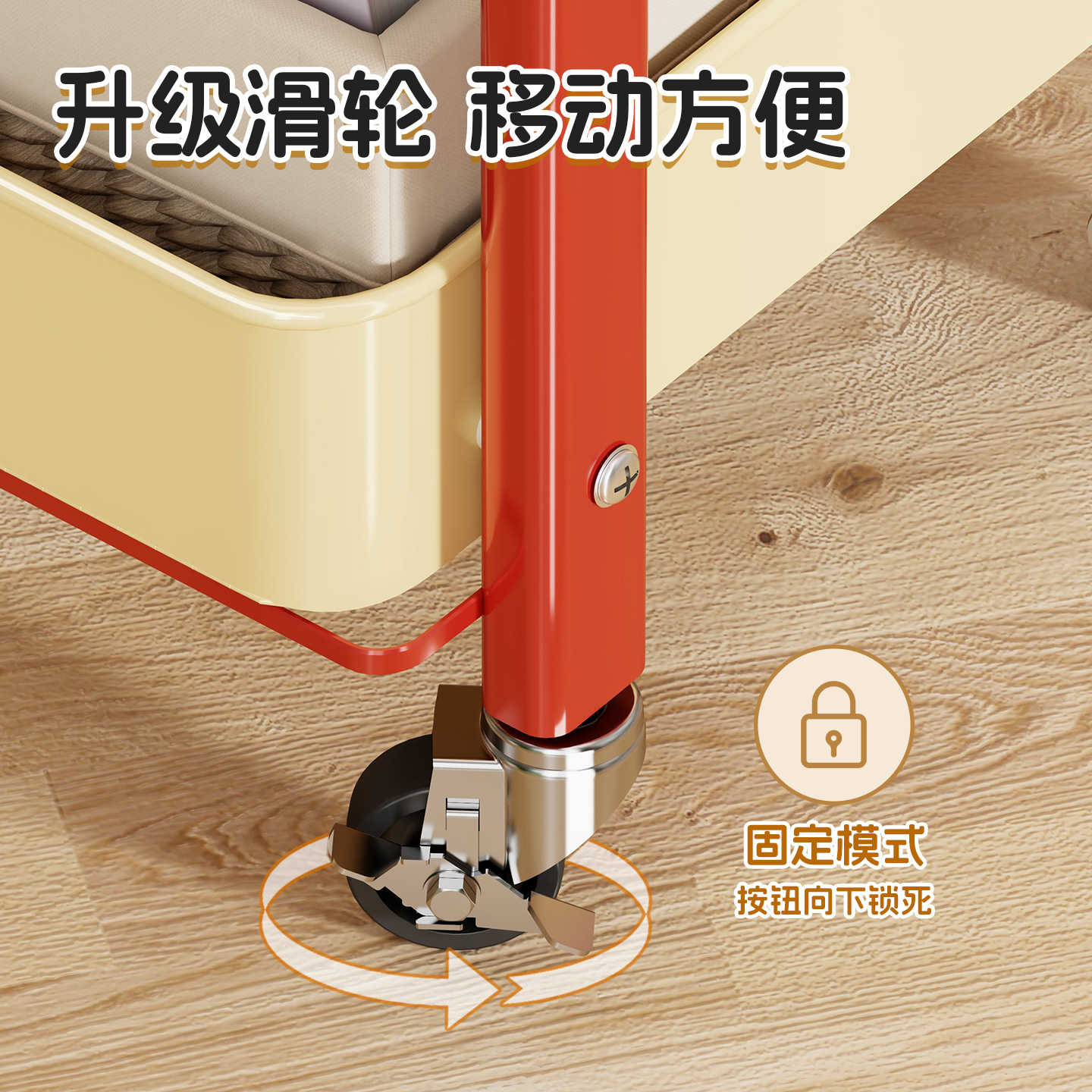 多巴胺小推车置物架多层可折叠厨房卧室移动落地书本零食收纳架子 - 图2