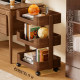Solid wood bookshelf floor-standing movable storage rack