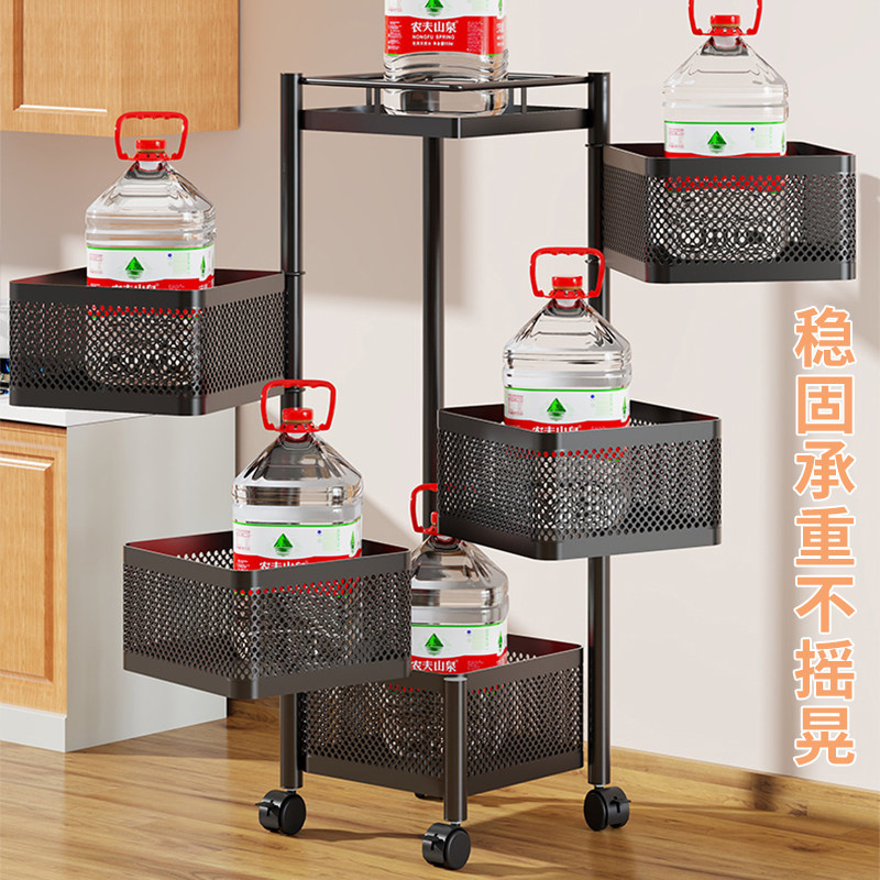 厨房置物架多功能菜篮子收纳架零食多层落地果蔬菜架子可移动推车,淘宝优惠券,粉丝福利购,淘宝优惠卷