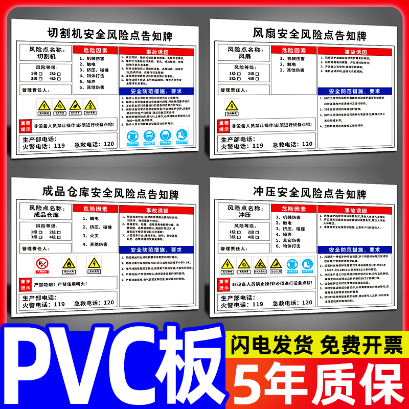 切割机安全风险点告知牌仓库工厂生产车间危险源警示标识牌工地施工现场小心伤人警告提示牌指示牌墙贴纸定制-图0