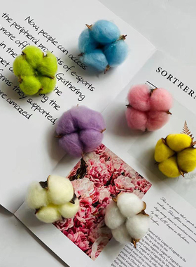 棉花彩色干花diy手工永生花材料
