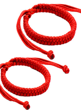 纯手工本命年编织红手链