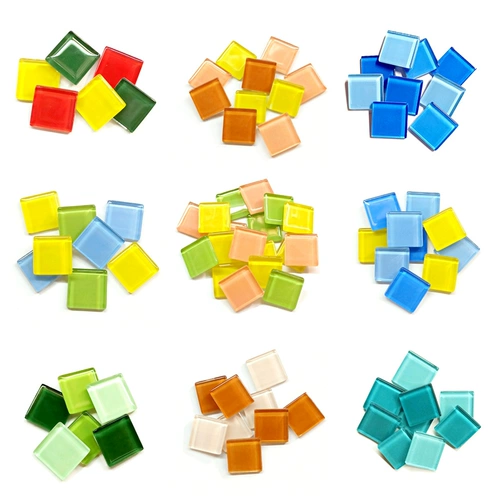 Квадратная стеклянная мозаика для детского сада, «сделай сам», 5 см, мелкие частицы