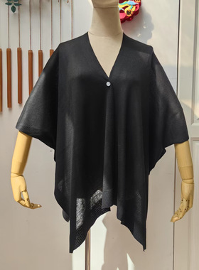 可穿式披肩2025新款搭肩夏天防晒薄款带扣礼服斗篷外套针织坎肩