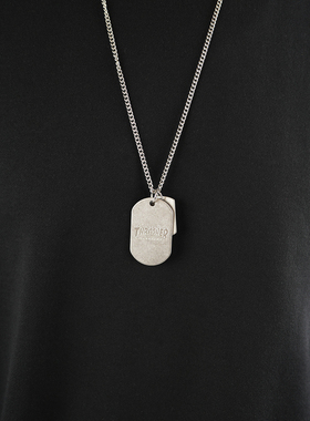 THRASHER银色标签项链