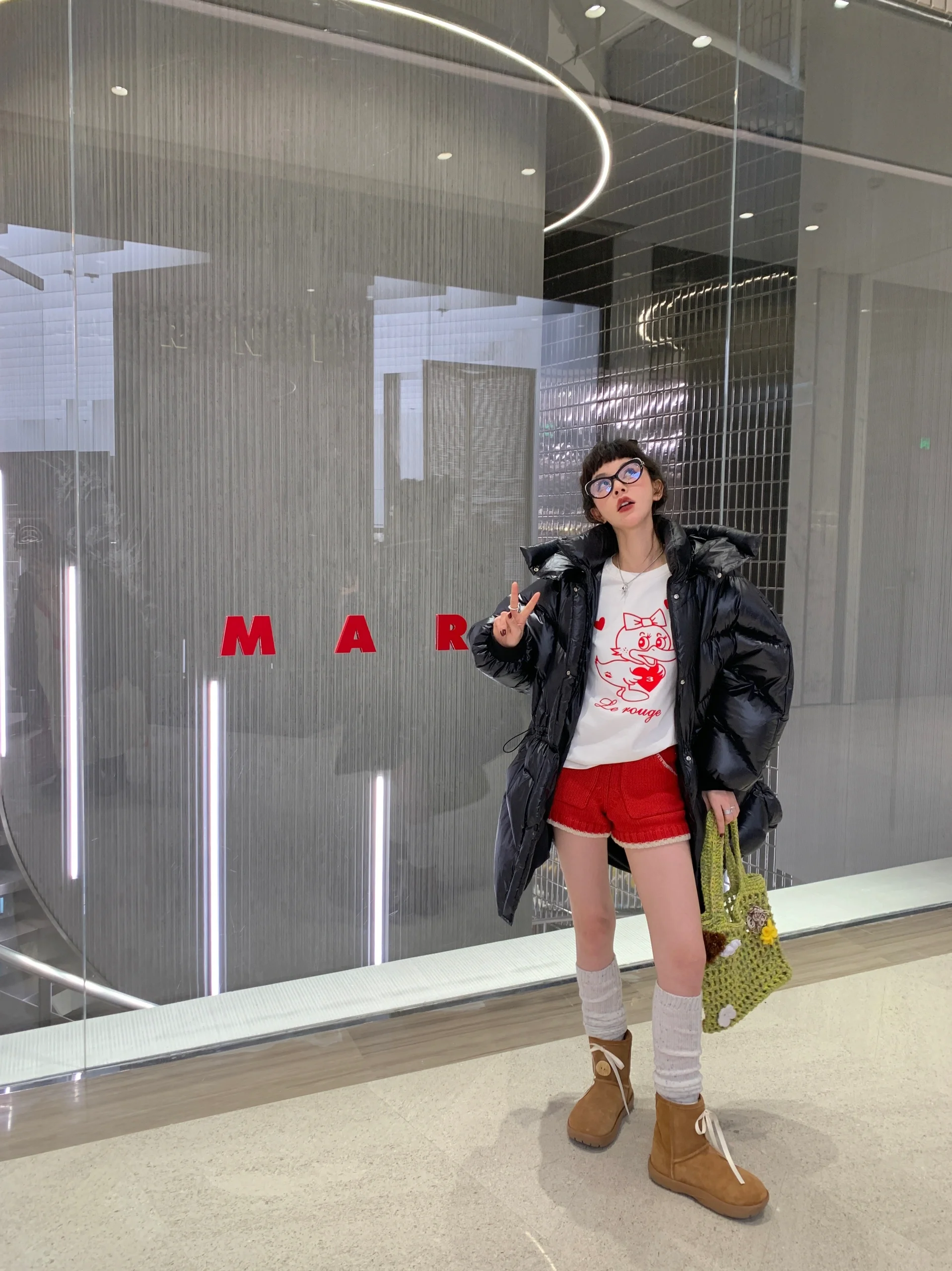 cici酱原创自制周美美新年圣诞红色针织短裤甜美可爱百搭显瘦ins,淘宝优惠券,粉丝福利购,淘宝优惠卷