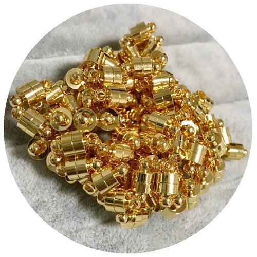 14K18K包金保色磁铁扣珍珠手链项链收尾链接扣diy手工饰品配件6mm - 图0