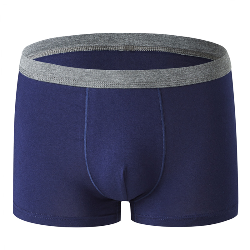 男士内裤男平角裤纯棉质透气全棉性感青年潮流个性纯色四角短裤头 - 图3
