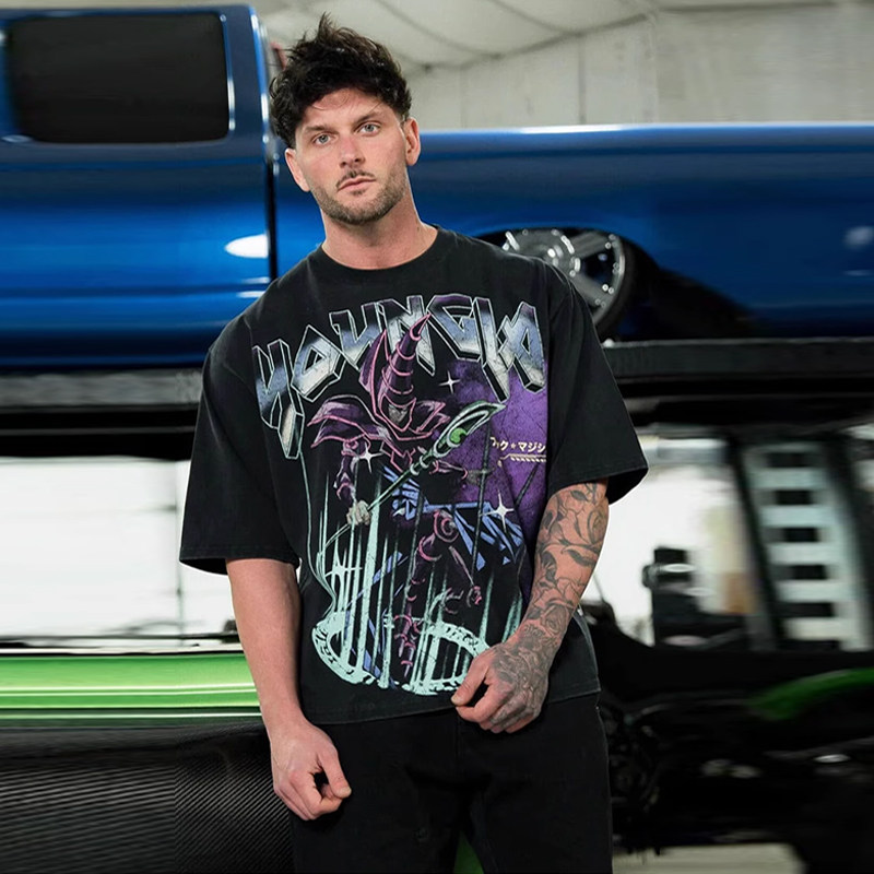 YoungLa游戏王联名运动短袖T恤男3D数码彩印夏季健身上衣棉训练服,淘宝优惠券,粉丝福利购,淘宝优惠卷