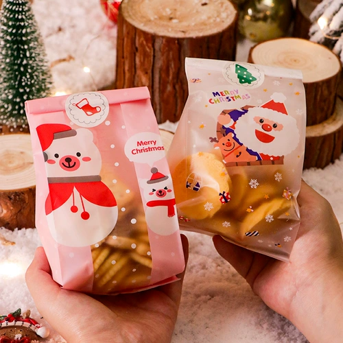 Рождественское печенье Упаковочное пакет с конфетной едой подарки для выпечки снежинки хрустящее говядина, перекаченное молоко