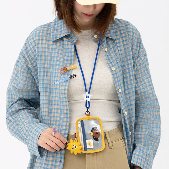 若素良品2025新款可爱挂脖绳多功能公交证件校园门禁饭卡套零钱包