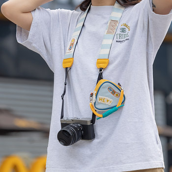 Ruosu Liangpin 2024 New Cute Camera Strap Halter Neck Rope Shoulder Strap Micro SLR Polaroid Accessories Battery Pack