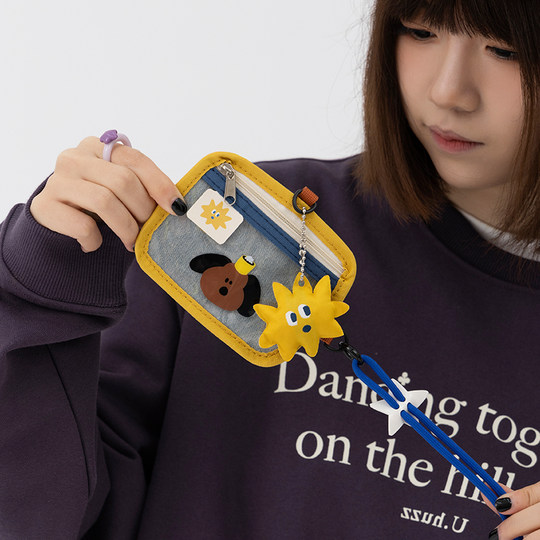 若素良品2025新款可爱挂脖绳多功能公交证件校园门禁饭卡套零钱包