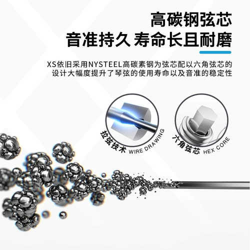 Американский американский Dadario XS народная гитарная строка, покрытая набором верблюжь