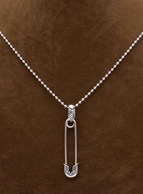 牌克罗潮牌925纯银五角星星时尚心胸针别针吊坠男女复古挂坠项链