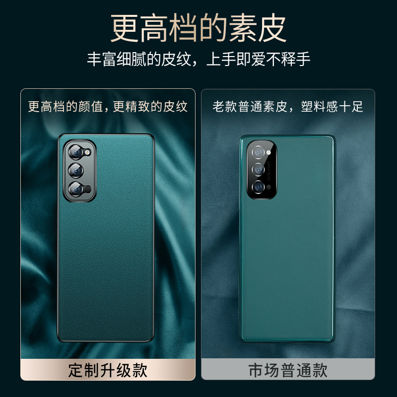 适用opporeno4手机壳reno4pro皮套opporen4素皮5g版oppo外壳opporone4套opporenose45g新款opρo女oρpo男 - 图3