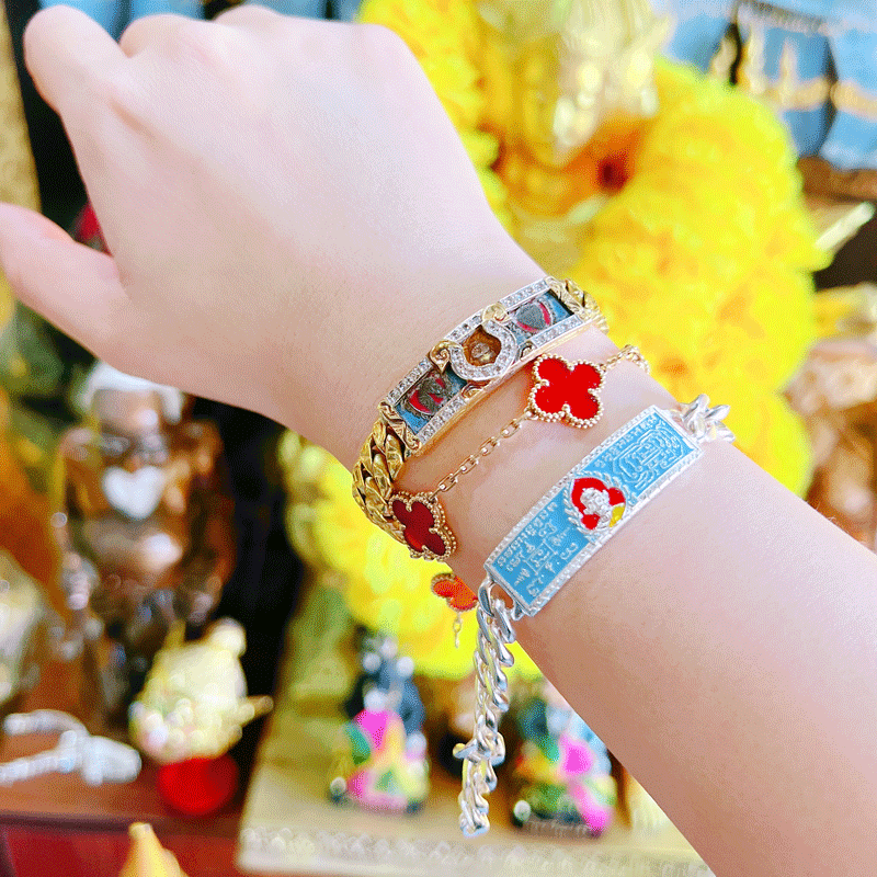 泰国佛牌 龙婆瑞2557 庙裂款手链 JM308 - 图1