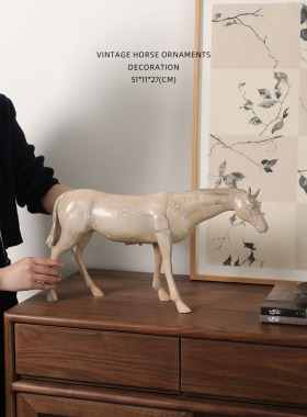 中古风复古做旧款马头摆件