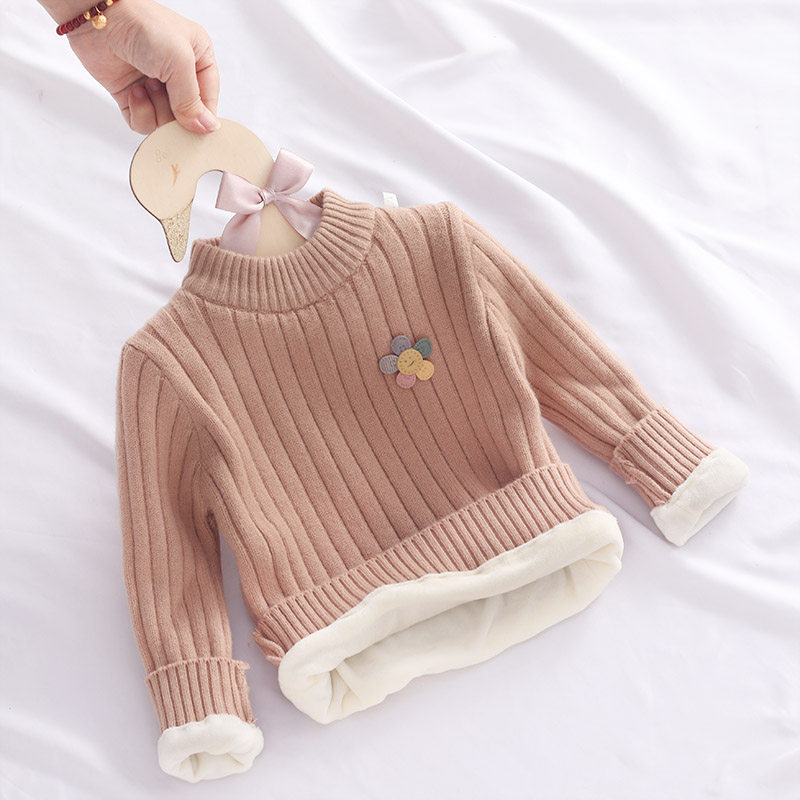 宝宝毛衣加绒加厚女童针织衫婴儿打底衫套头圆领公主保暖线衣冬装,淘宝优惠券,粉丝福利购,淘宝优惠卷