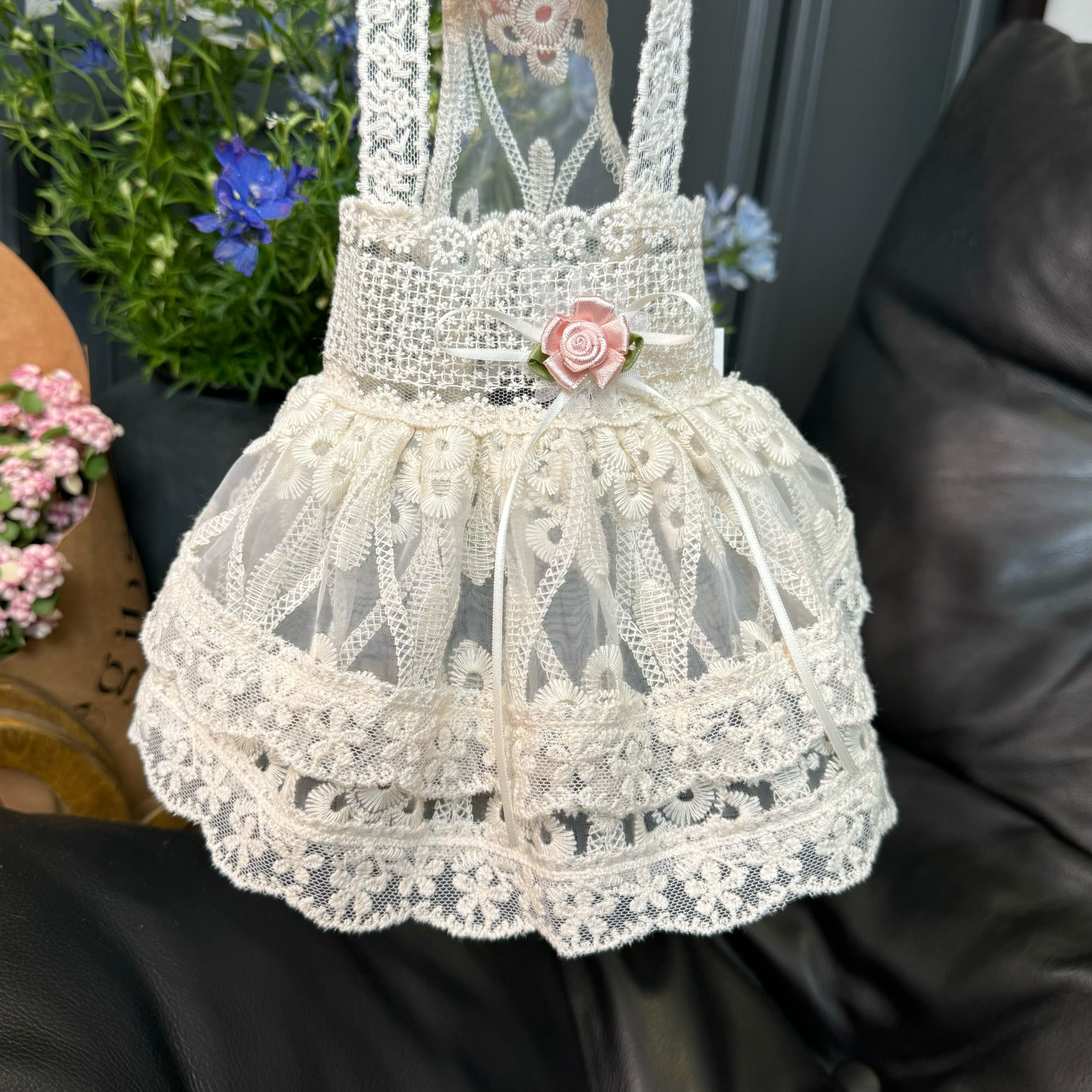 Five Little White Bears Original Pet Clothes Spring and Summer New Lace Princess Dress Dog Cat Wedding Dress Skirt