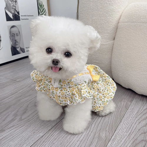 Mijia Pet Olde Spring и лето в новом стиле лук с цветочной тыквенной юбкой Тедди бишон медведь собака кошка тонкая одежда