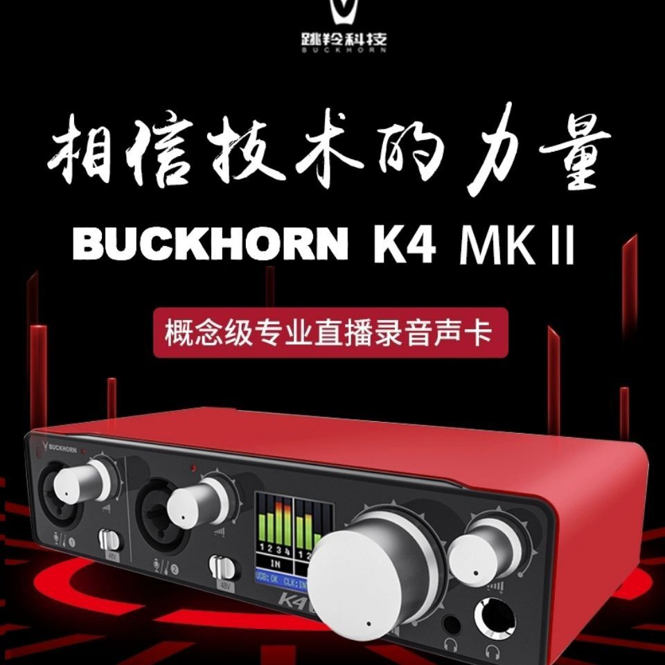 Buckhorn跳羚k4电脑外置声卡直播录音专用话筒抖音主播唱歌麦克风 - 图1