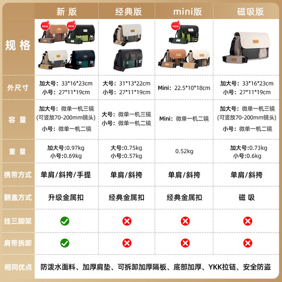 Alphis shoulder waterproof crossbody camera bag