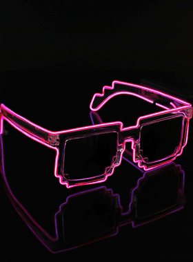 墨镜马赛克炫酷科幻风发光眼镜