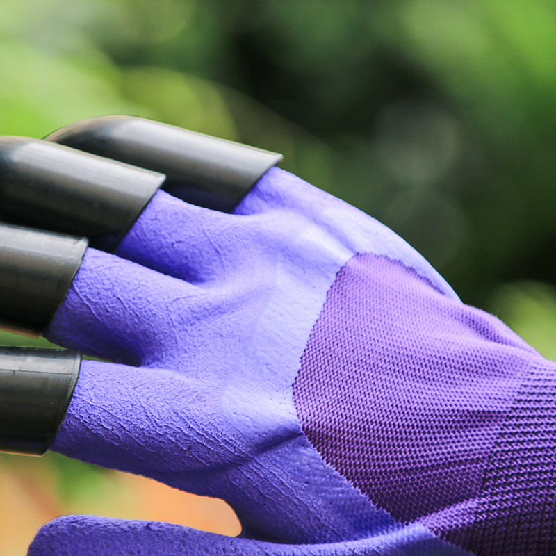 加厚园艺手套种植工具透气防水防滑耐磨防刺月季花园养花种花带爪-图2