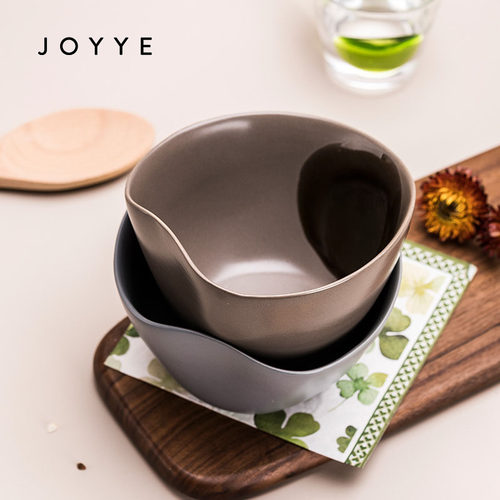 JOYYE卓艺陶瓷北欧风手捏创意饭碗大沙拉碗简约家用小吃碗泡面碗 - 图0